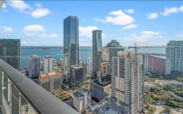 view of city with a water view