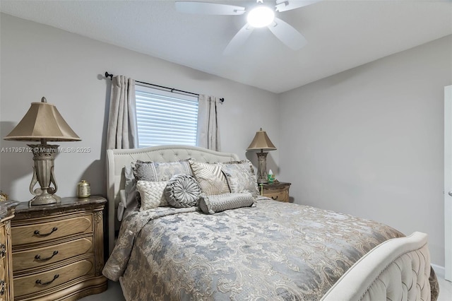 bedroom featuring a ceiling fan