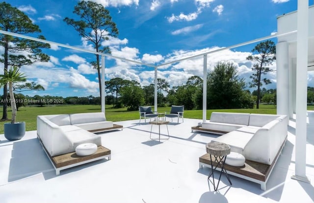 view of patio / terrace with an outdoor hangout area