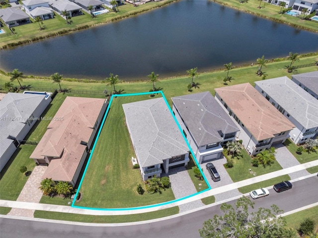 8215 Crystal Downs Ave, Boca Raton, FL 33434 - aerial view of residential area with a nearby body of water and property boundaries highlighted