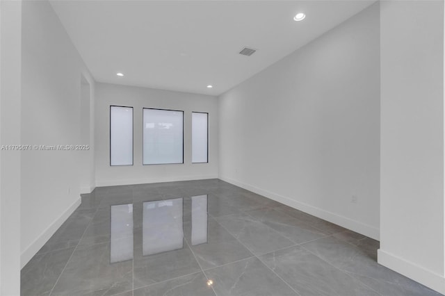 8215 Crystal Downs Ave, Boca Raton, FL 33434 - unfurnished room featuring recessed lighting, baseboards, and marble finish floors