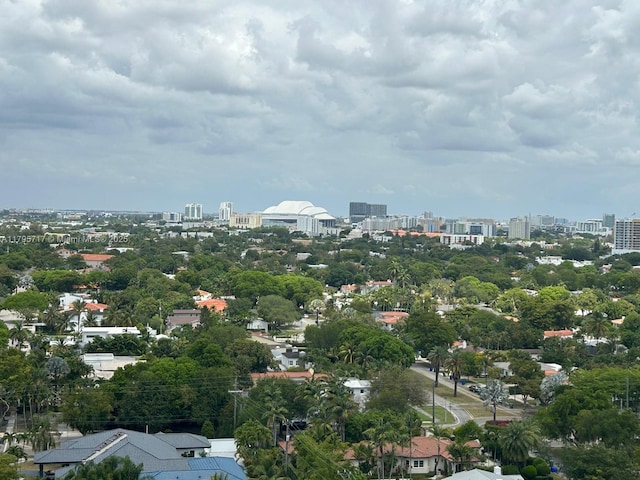 drone / aerial view featuring a view of city
