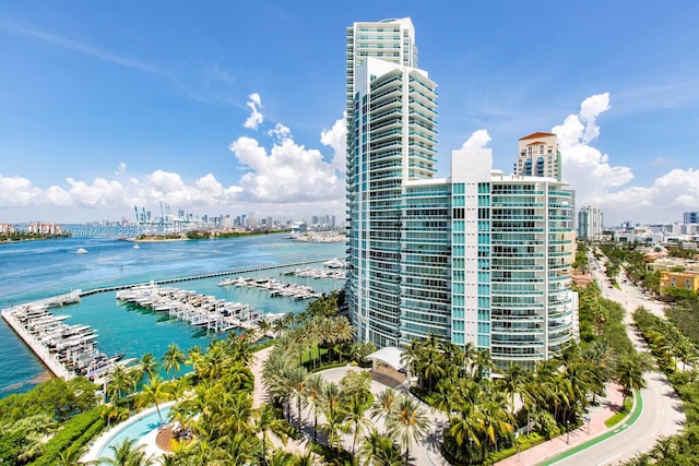 1000 S Pointe Dr Unit 1903, Miami Beach, FL 33139 - exterior space with a water view and a city view