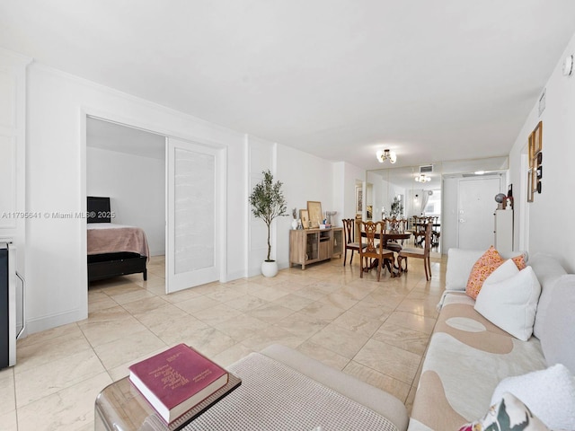 6039 Collins Ave Unit 1015, Miami Beach, FL 33140 - living room with marble finish floor