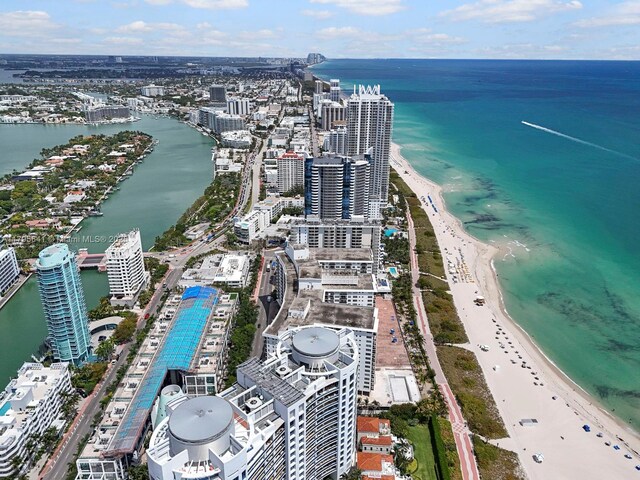 6039 Collins Ave Unit 1015, Miami Beach, FL 33140 - aerial view with a water view, a view of the beach, and a view of city