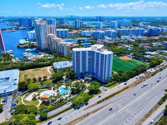 3300 NE 191st St Unit 07, Aventura, FL 33180 - view of urban area featuring a main thoroughfare, a large body of water, and a pool