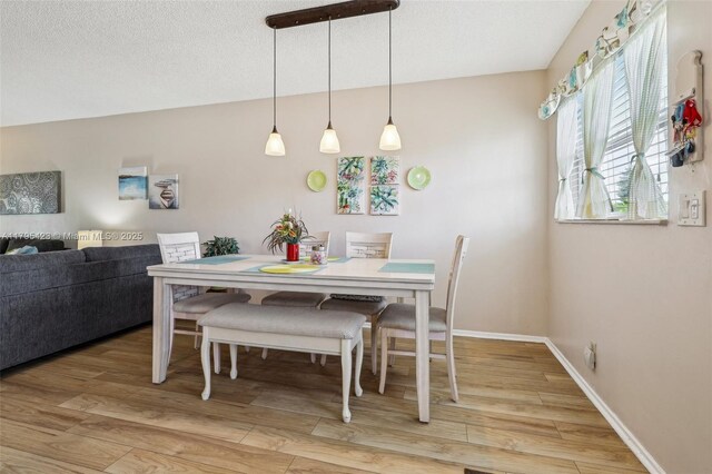 2164 NE 1st Way Unit 103, Boynton Beach, FL 33435 - dining room with light wood-style floors, baseboards, and a textured ceiling