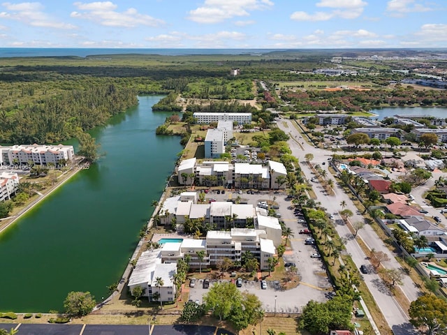 21121 SW 85th Ave Unit 202, Cutler Bay, FL 33189 - bird's eye view with a water view and a wooded view