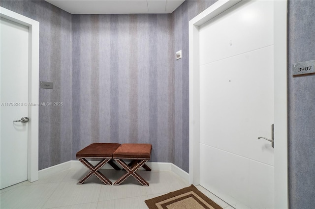 interior space with tile patterned floors
