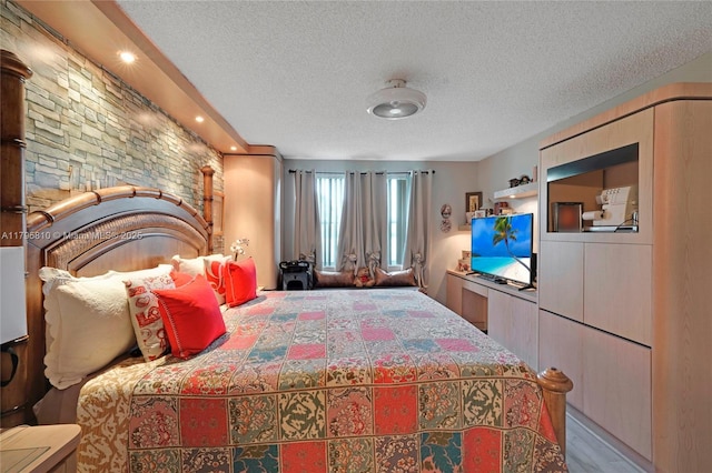 bedroom with a textured ceiling