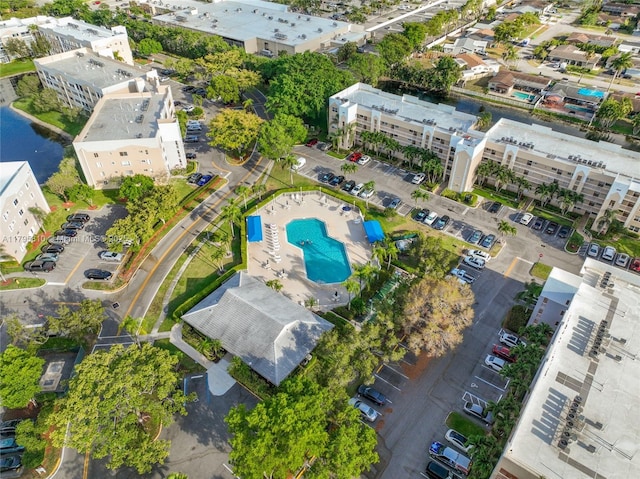 bird's eye view of a pool area