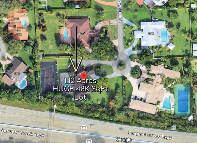 aerial view with a residential view