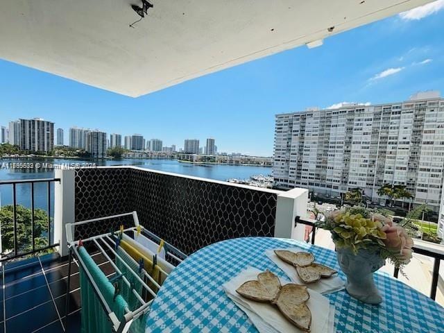 2780 NE 183rd St Unit 810, Aventura, FL 33160 - balcony with a water view and a view of skyline