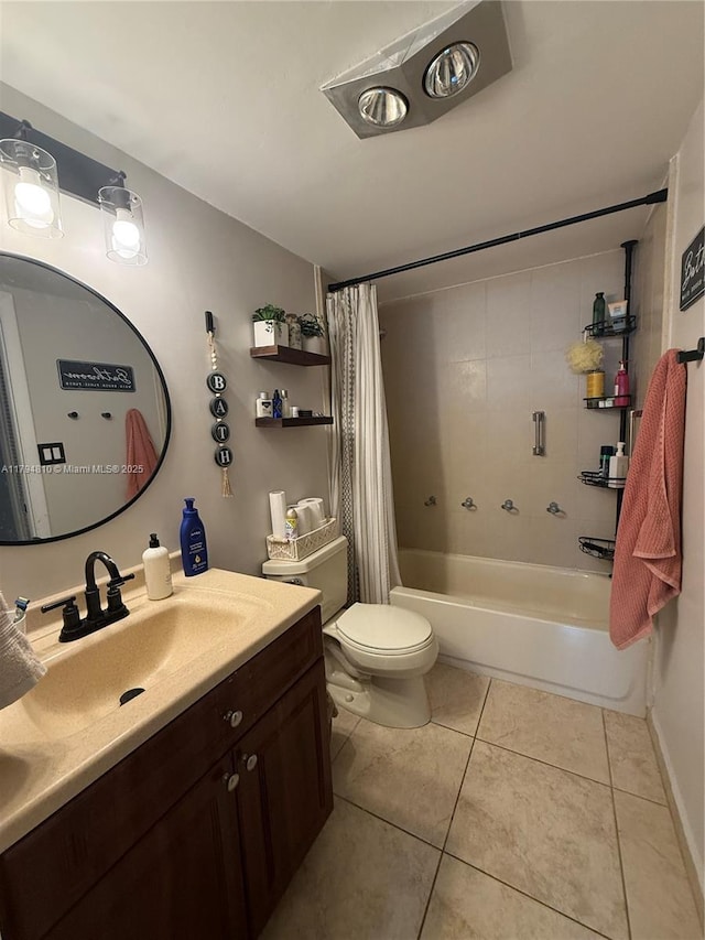 401 Ocean Dr Unit 324, Miami Beach, FL 33139 - full bath with tile patterned floors, vanity, and shower / bath combination with curtain