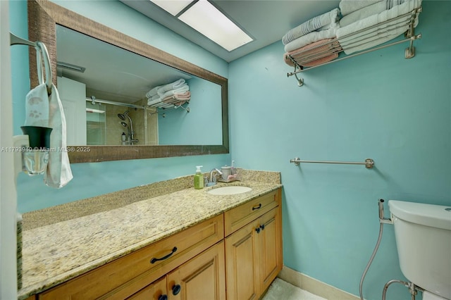 12079 W Regal Ct W, Wellington, FL 33414 - bathroom with a shower stall, vanity, toilet, and baseboards