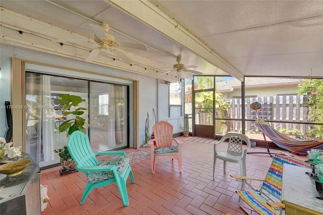 7618 NW 88th Cir, Tamarac, FL 33321 - sunroom with a ceiling fan