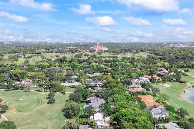 bird's eye view featuring a residential view and view of golf course