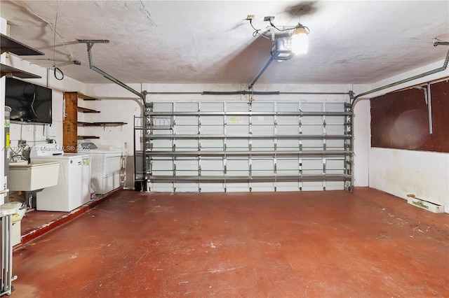 garage featuring a sink