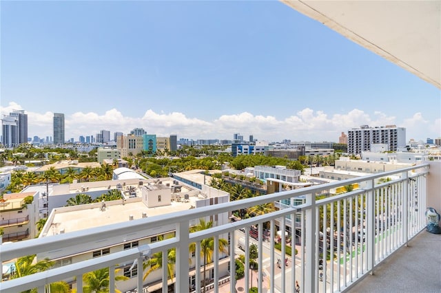 balcony featuring a city view