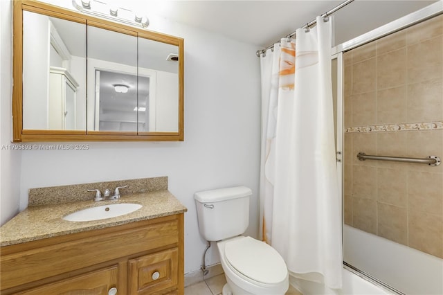 345 Ocean Dr Unit 904, Miami Beach, FL 33139 - full bath with vanity, shower / bath combination with curtain, and tile patterned floors