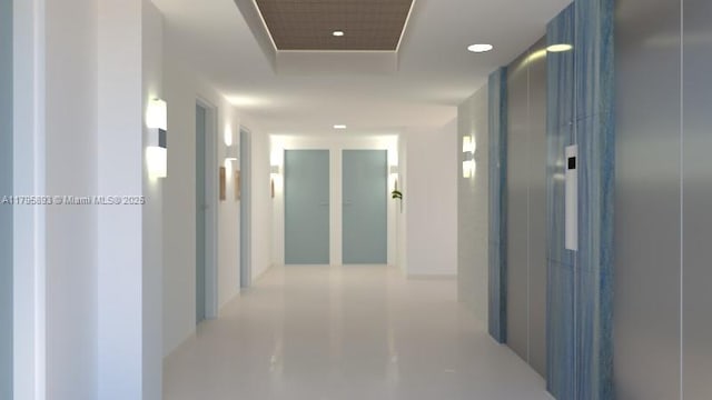 corridor with recessed lighting