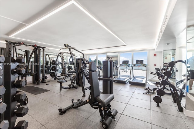 345 Ocean Dr Unit 904, Miami Beach, FL 33139 - workout area featuring expansive windows