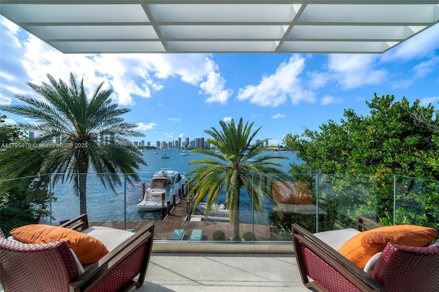 balcony with a city view
