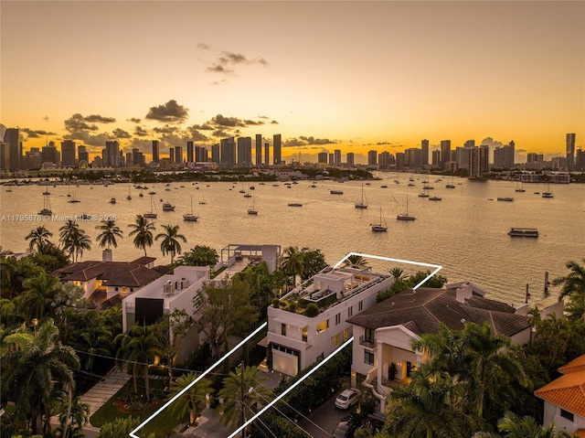 water view with a city view