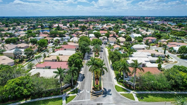 drone / aerial view with a residential view