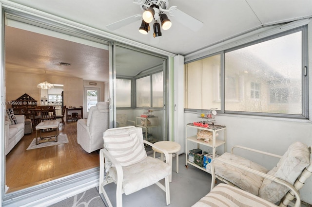 2935 W Crosley Dr Unit B, West Palm Beach, FL 33415 - sunroom / solarium featuring a ceiling fan