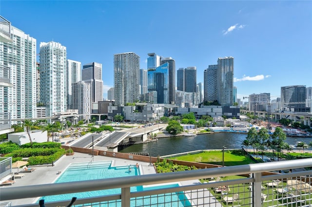 city view featuring a water view