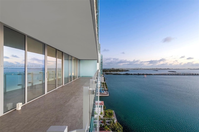 balcony with a water view