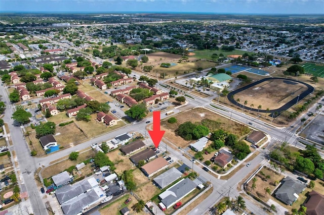 aerial view featuring a residential view