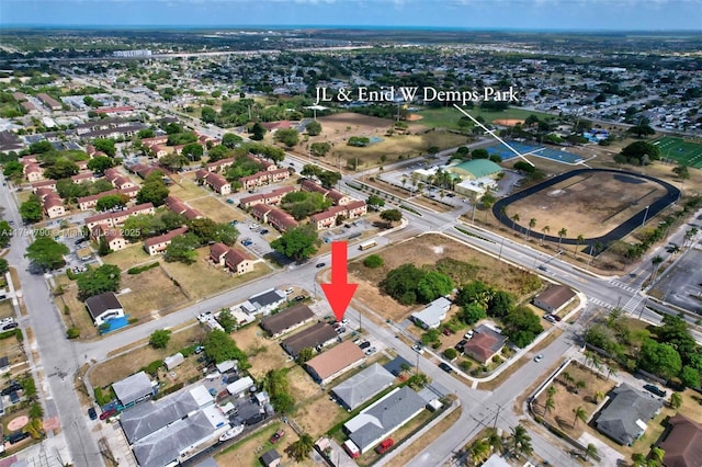 bird's eye view with a residential view