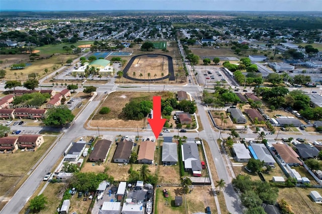 drone / aerial view with a residential view