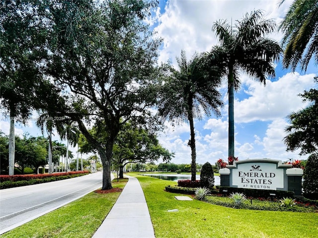 16541 Turquoise Trl, Weston, FL 33331 - view of asphalt road with a water view and sidewalks