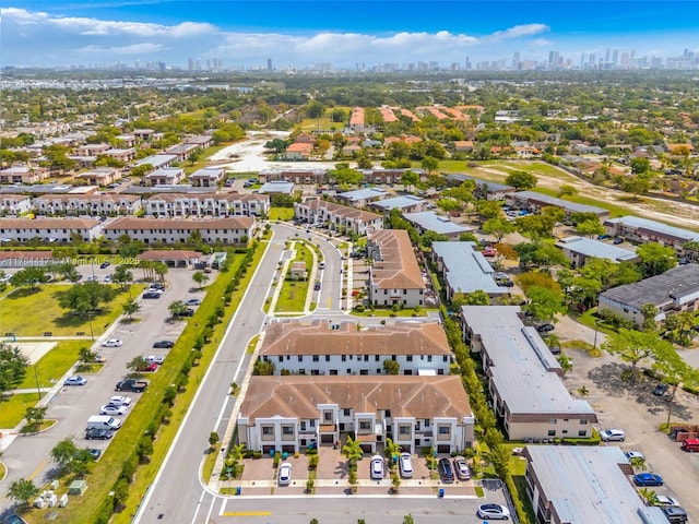 aerial view featuring a view of city