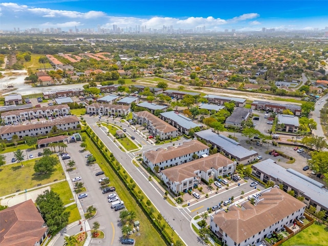 aerial view featuring a view of city