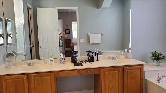 7310 NW 17th Ct, Pembroke Pines, FL 33024 - ensuite bathroom with double vanity and a bath