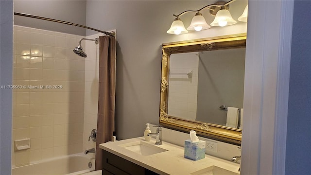 7310 NW 17th Ct, Pembroke Pines, FL 33024 - full bathroom featuring shower / bath combo with shower curtain and double vanity
