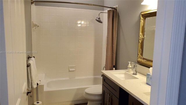7310 NW 17th Ct, Pembroke Pines, FL 33024 - full bathroom featuring shower / tub combo, toilet, and double vanity