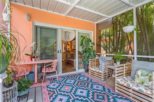 view of sunroom