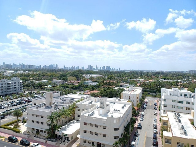 aerial view featuring a city view