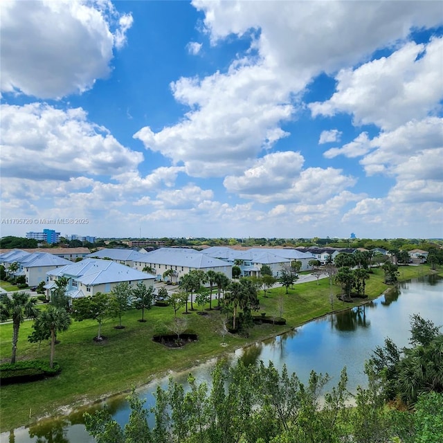 property view of water featuring a residential view