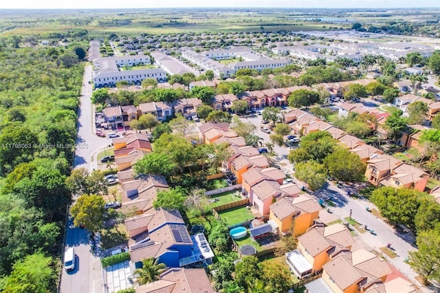 drone / aerial view with a residential view