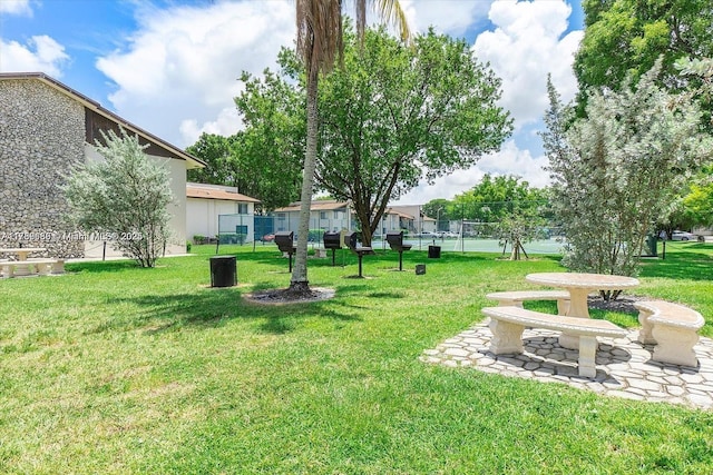 view of yard with fence