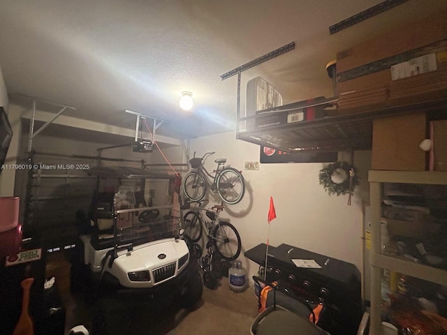garage featuring a garage door opener