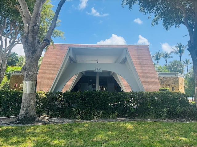 view of entry to storm shelter