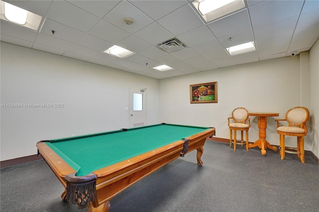 20505 E Country Club Dr Unit 732, Aventura, FL 33180 - recreation room featuring baseboards, billiards, and a paneled ceiling
