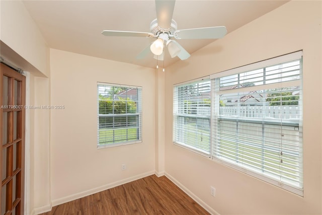 504 Bedford Ave, Weston, FL 33326 - empty room featuring wood finished floors and a ceiling fan